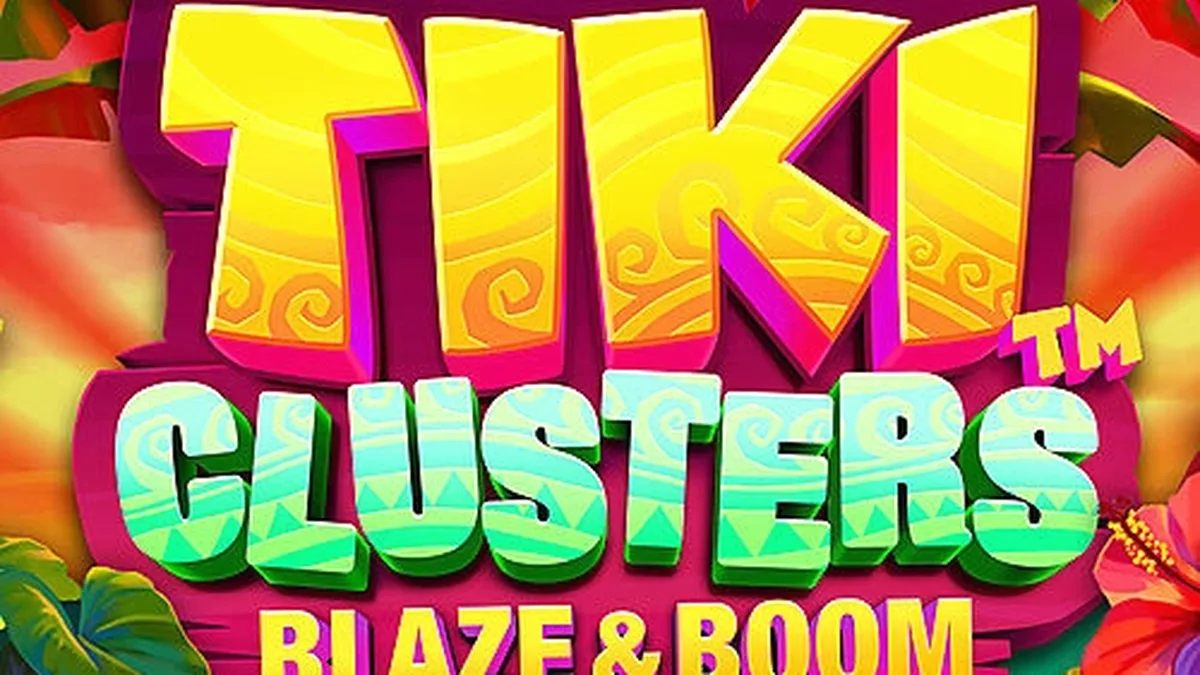 Tampilan visual cerah dari slot Tiki Clusters Blaze & Boom dengan elemen tropis