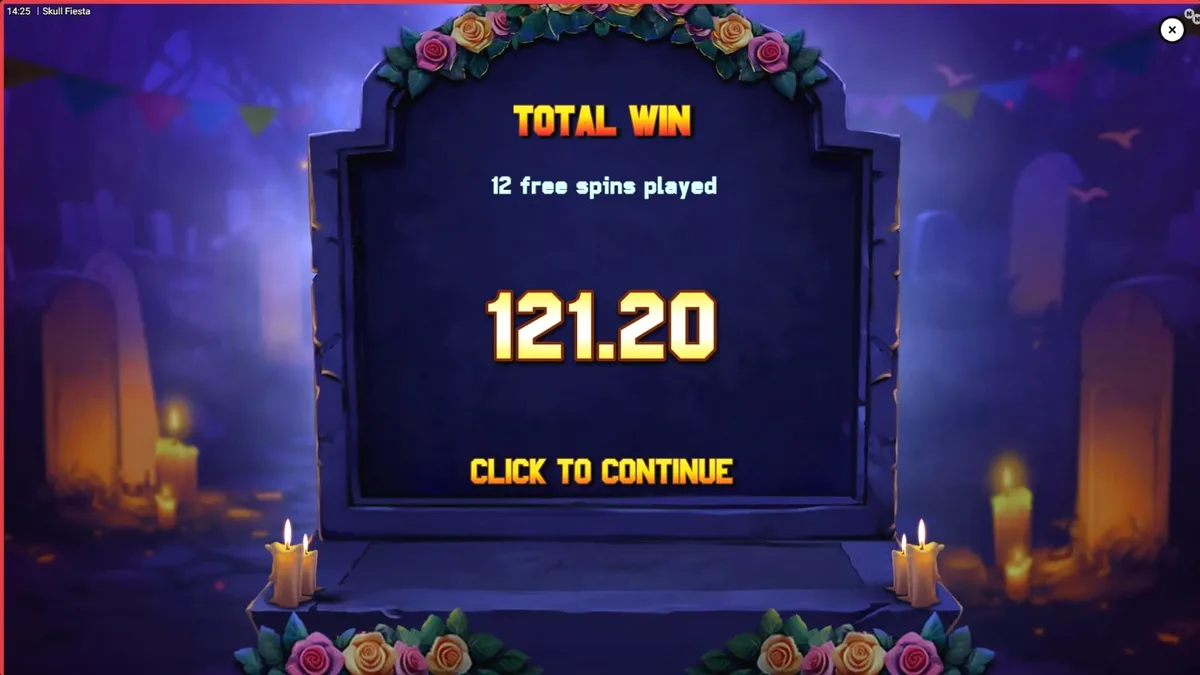 Tampilan visual slot Skull Fiesta dengan tema Day of the Dead yang meriah